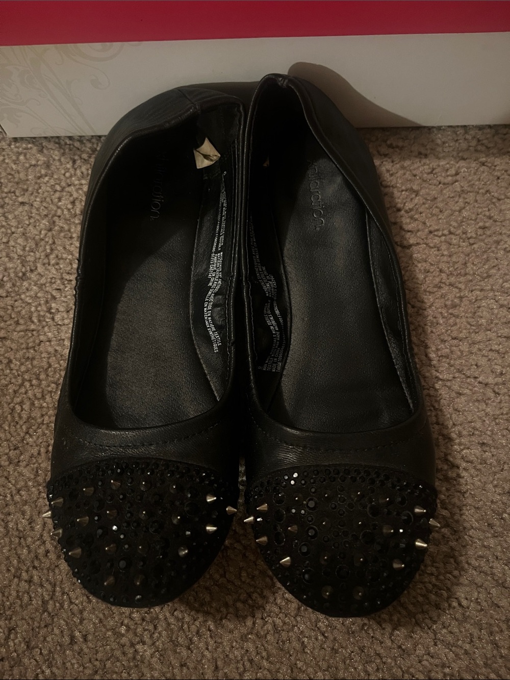 Xhilaration Black Studded Ballet Flats